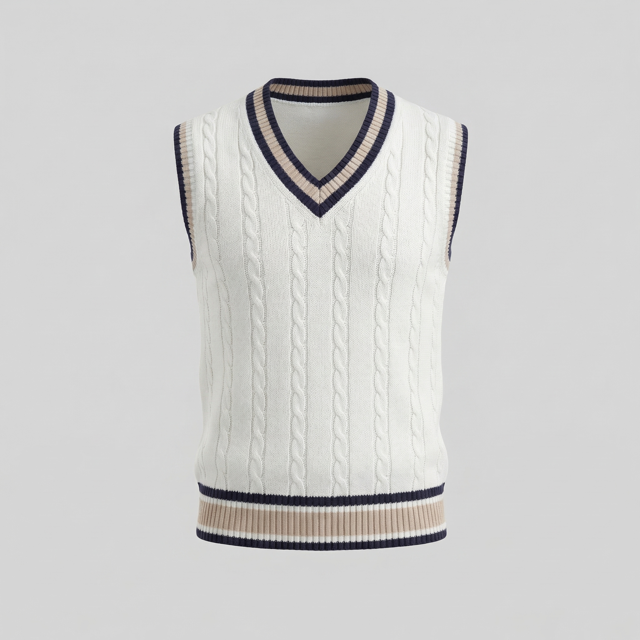 Men’s Cable Knit V-Neck Sweater Vest