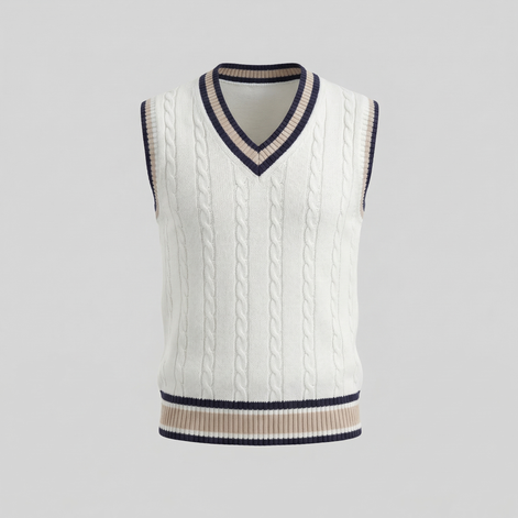 Men’s Cable Knit V-Neck Sweater Vest