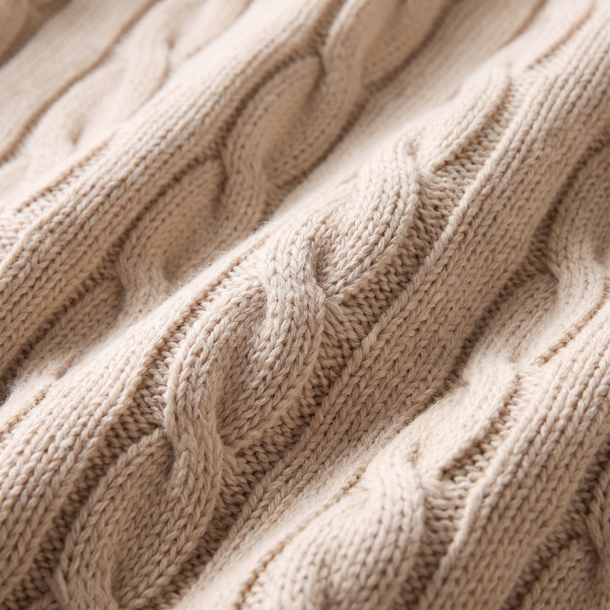 Men's Cable Knit Wool Crew Neck Sweater
