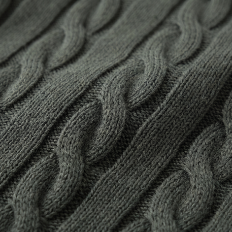 Men's Cable Knit Wool Crew Neck Sweater