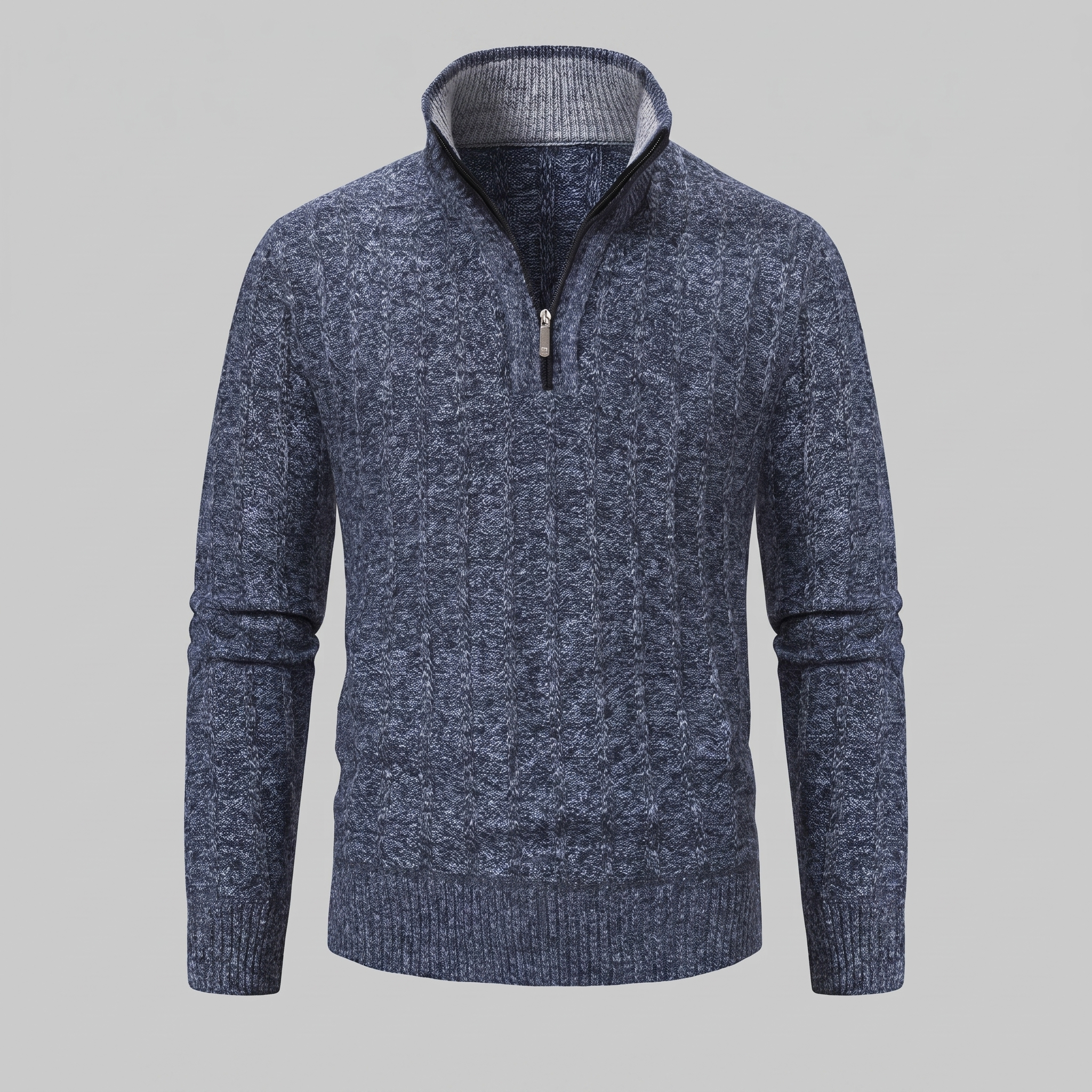 Men's Cable Knit Quarter-Zip Sweater