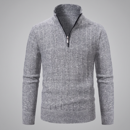 Men's Cable Knit Quarter-Zip Sweater