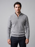 Men's Cable Knit Quarter-Zip Sweater
