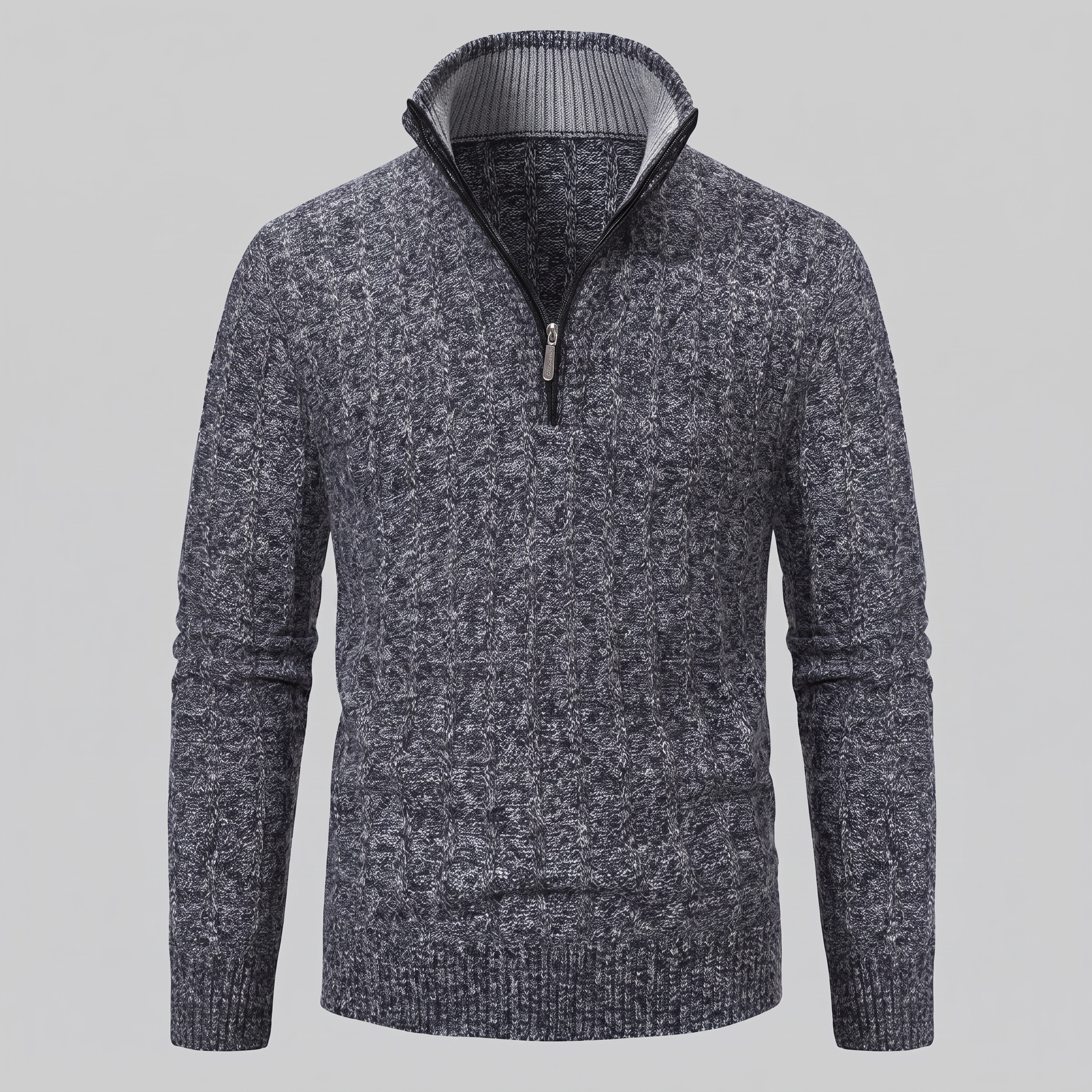 Men's Cable Knit Quarter-Zip Sweater
