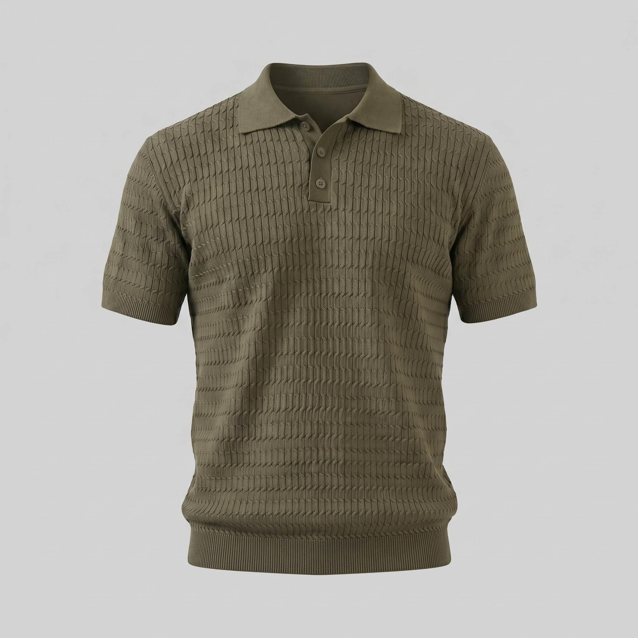 Men's Cable Texture Knit Polo