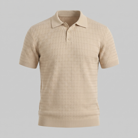 Men's Cable Texture Knit Polo