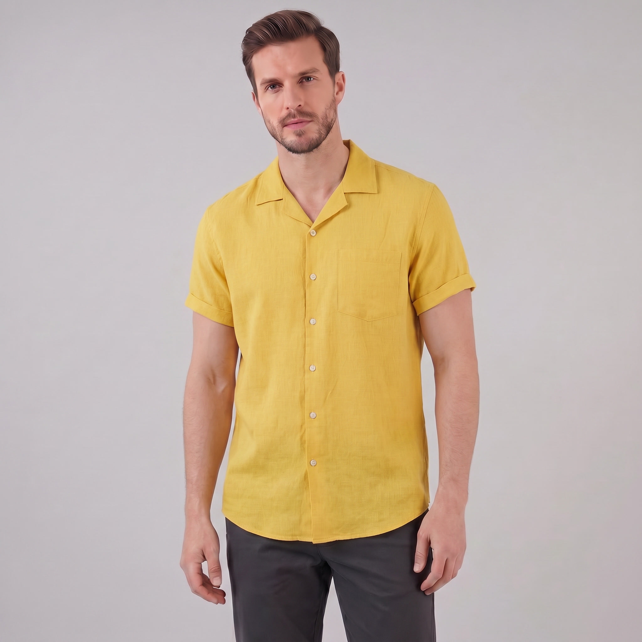 Men's Camp Collar Short-Sleeve Shirt