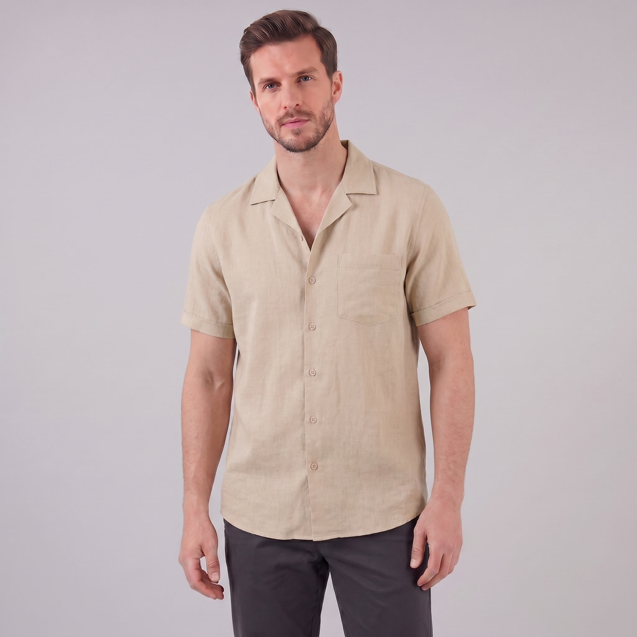 Men's Camp Collar Short-Sleeve Shirt