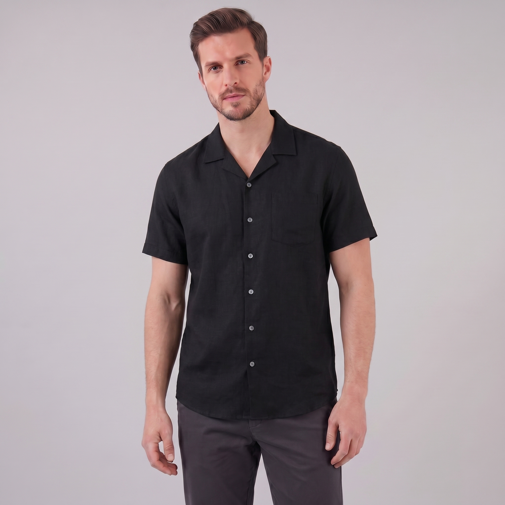 Men's Camp Collar Short-Sleeve Shirt