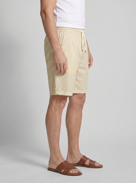 Men's Casual Striped Shorts with Adjustable Drawstring Waist