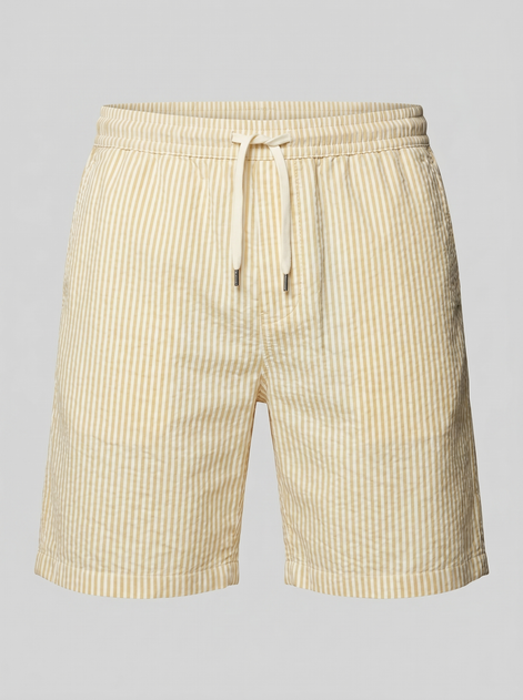 Men's Casual Striped Shorts with Adjustable Drawstring Waist