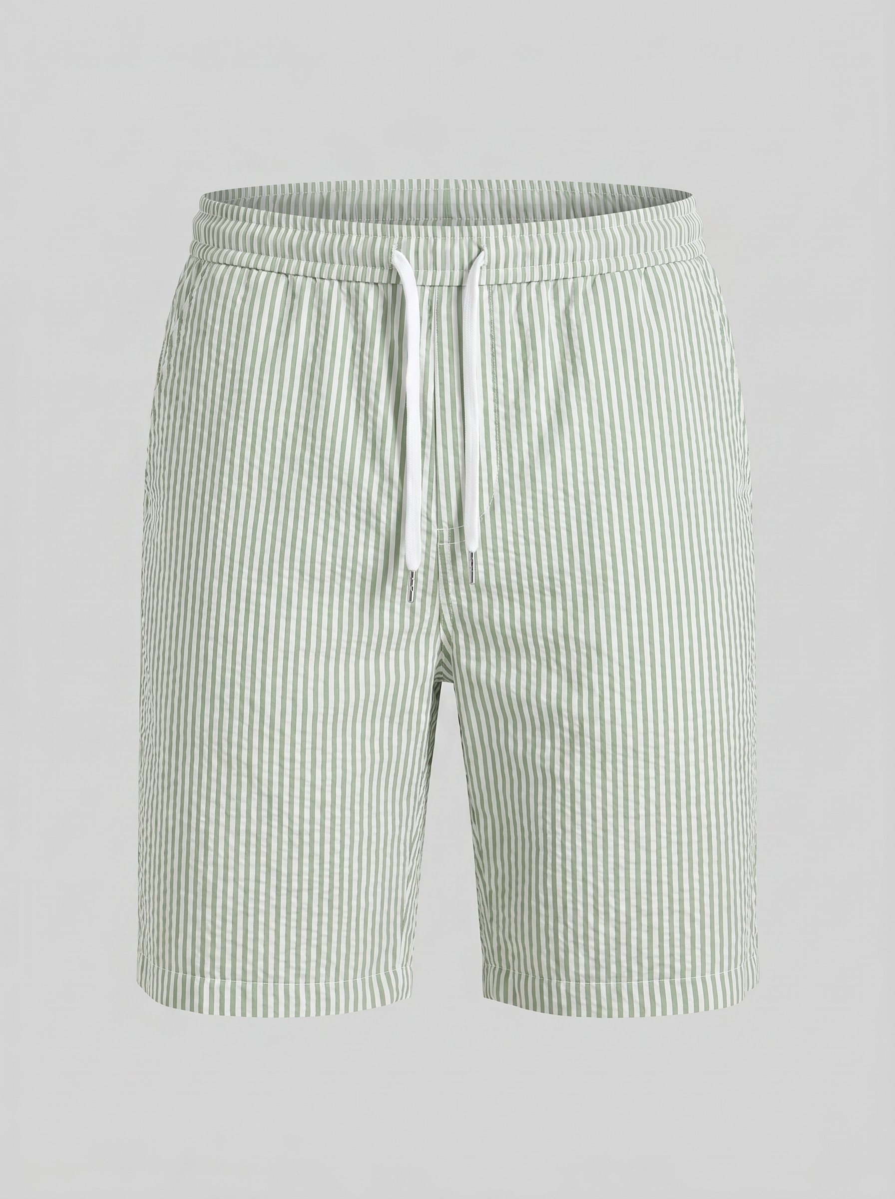 Men's Casual Striped Shorts with Adjustable Drawstring Waist