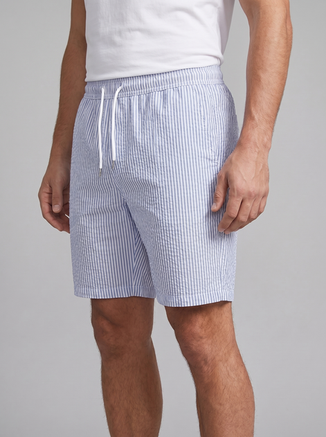 Men's Casual Striped Shorts with Adjustable Drawstring Waist