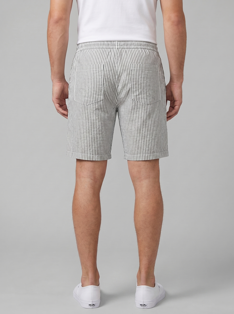 Men's Casual Striped Shorts with Adjustable Drawstring Waist