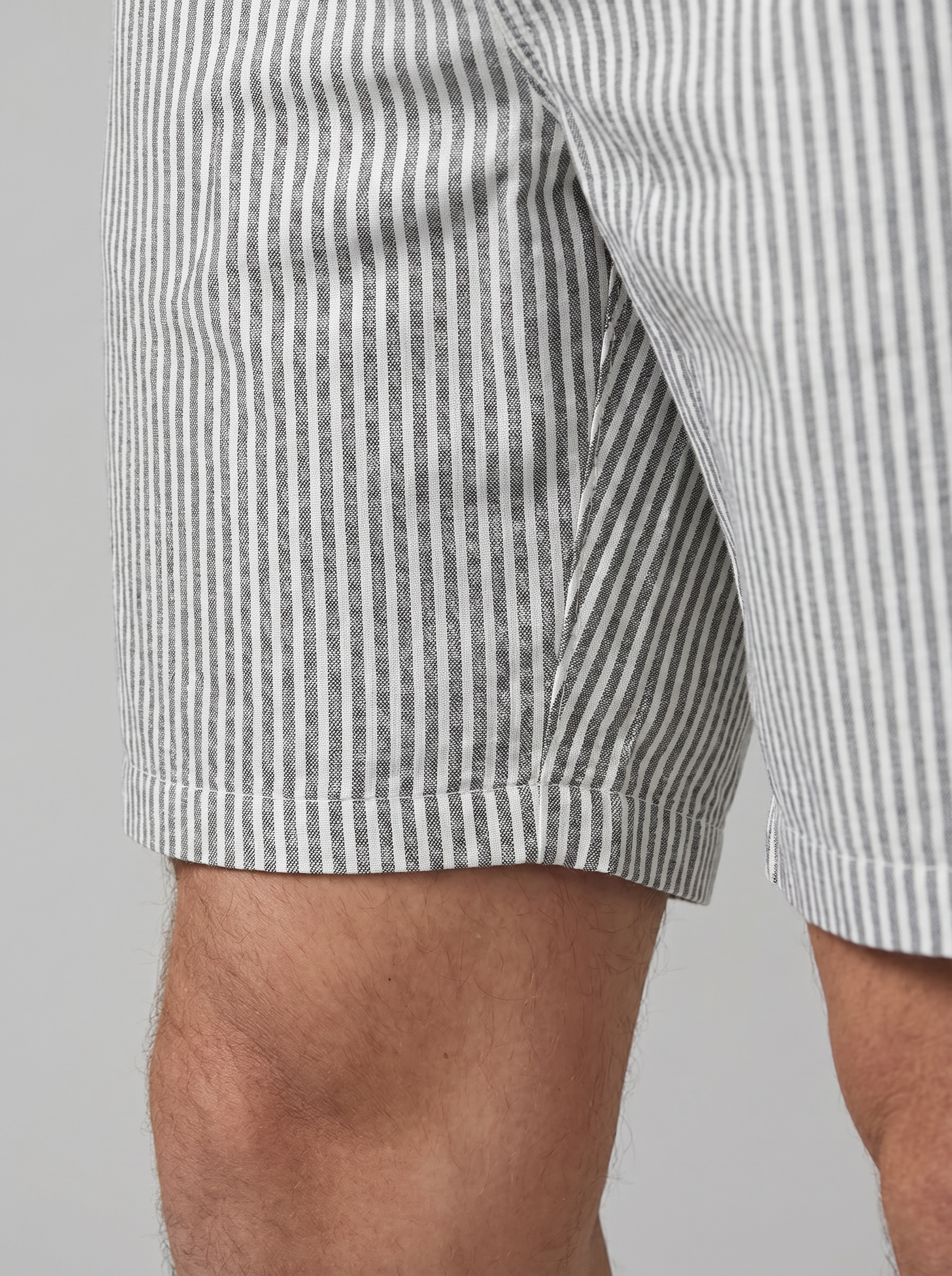 Men's Casual Striped Shorts with Adjustable Drawstring Waist