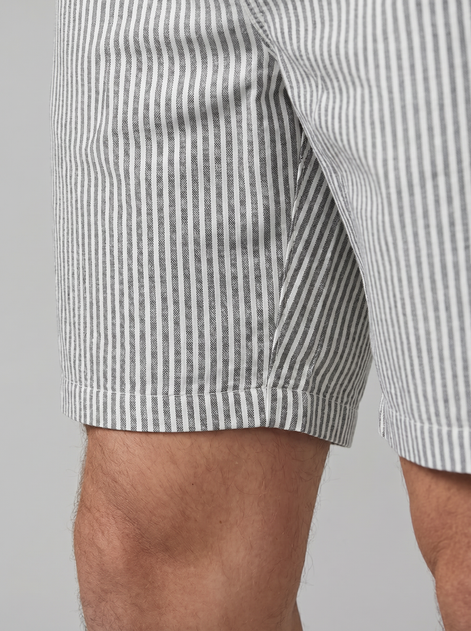 Men's Casual Striped Shorts with Adjustable Drawstring Waist