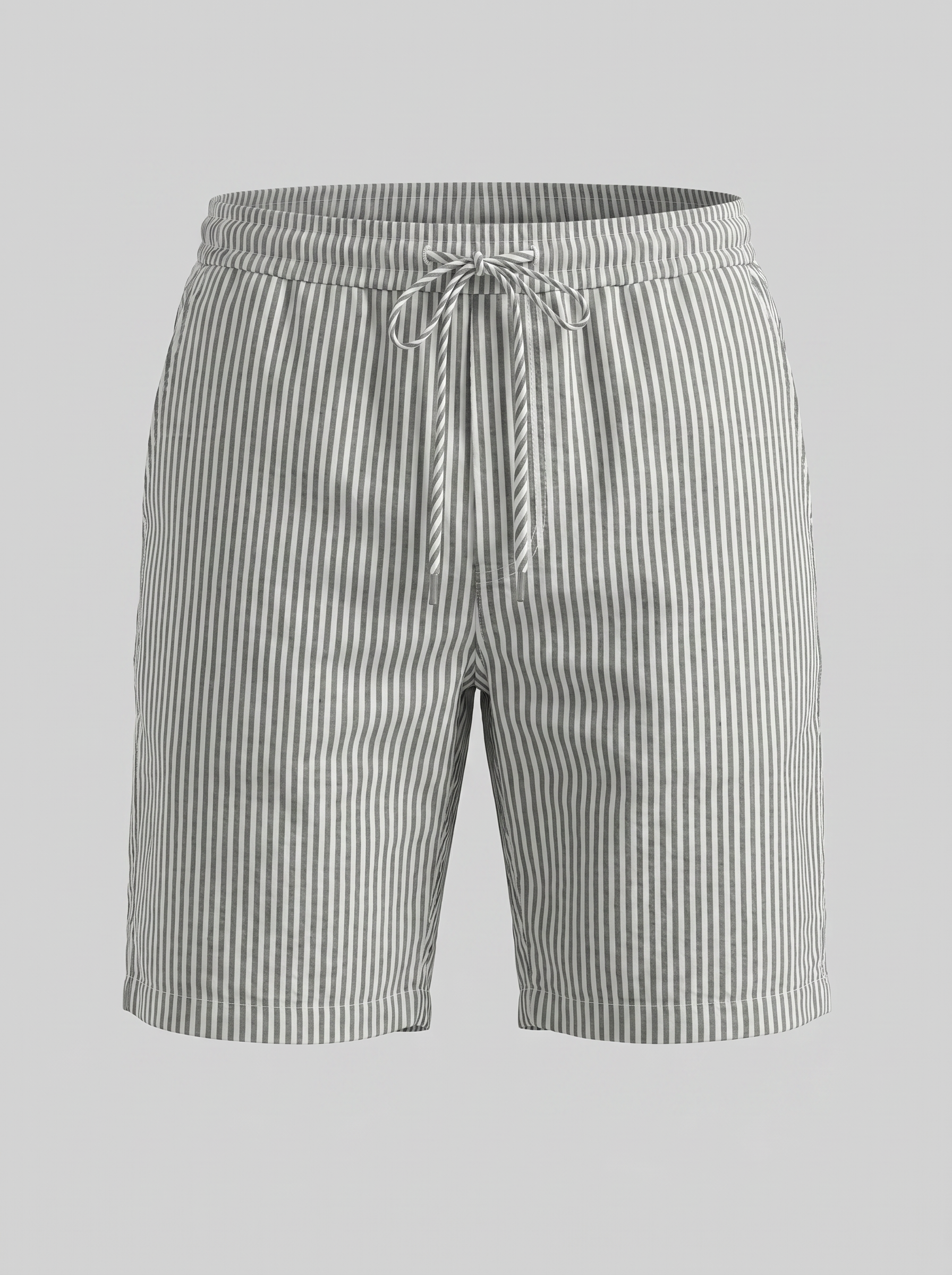Men's Casual Striped Shorts with Adjustable Drawstring Waist