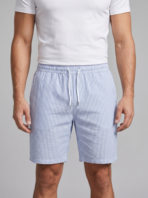 Men's Casual Striped Shorts with Adjustable Drawstring Waist