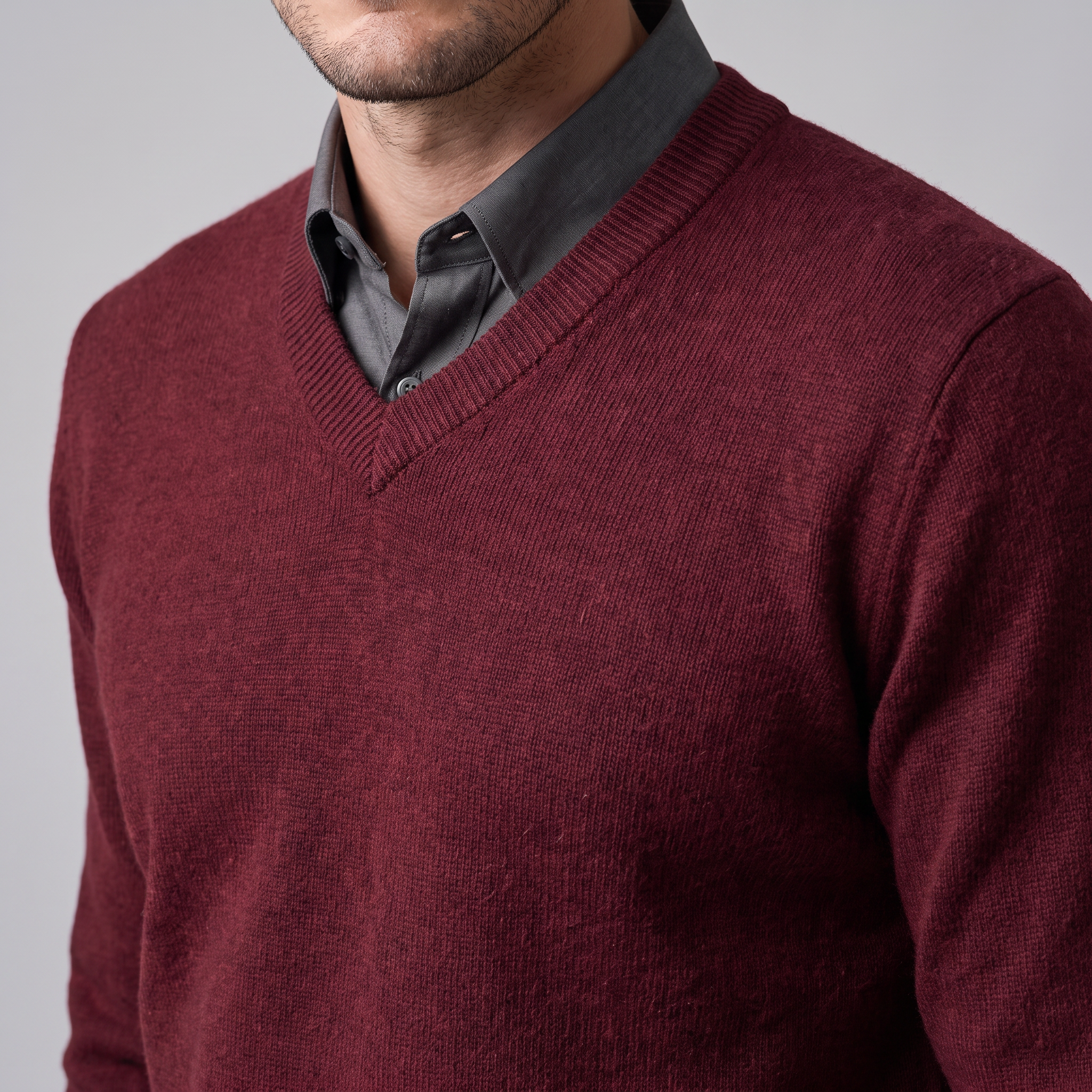 Men's Casual V-Neck Knit Sweater