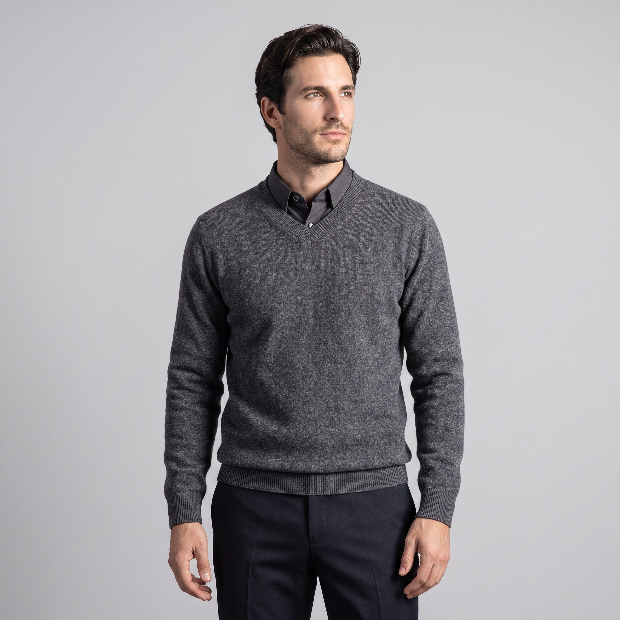 Men's Casual V-Neck Knit Sweater