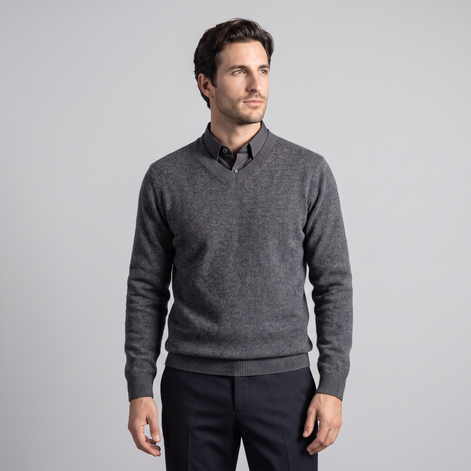 Men's Casual V-Neck Knit Sweater