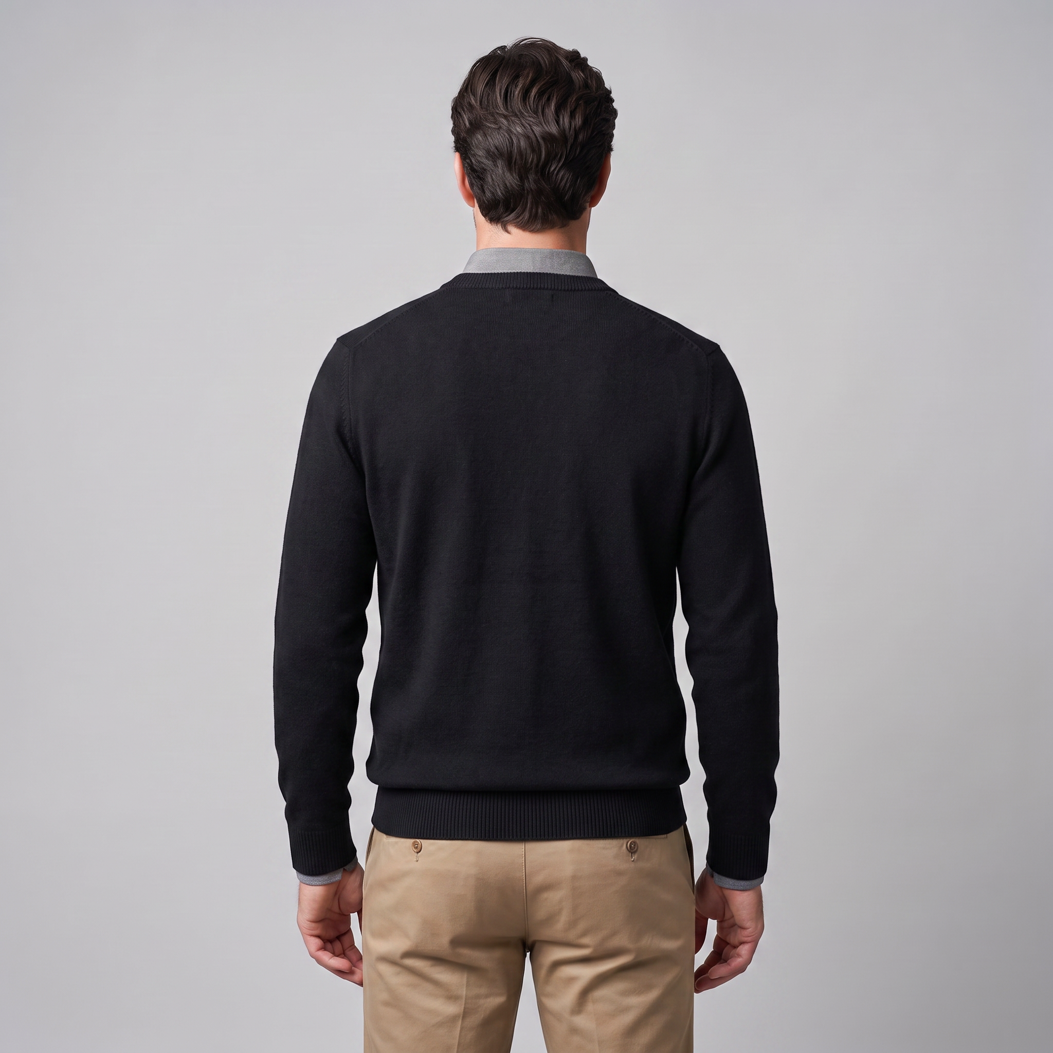 Men's Casual V-Neck Knit Sweater