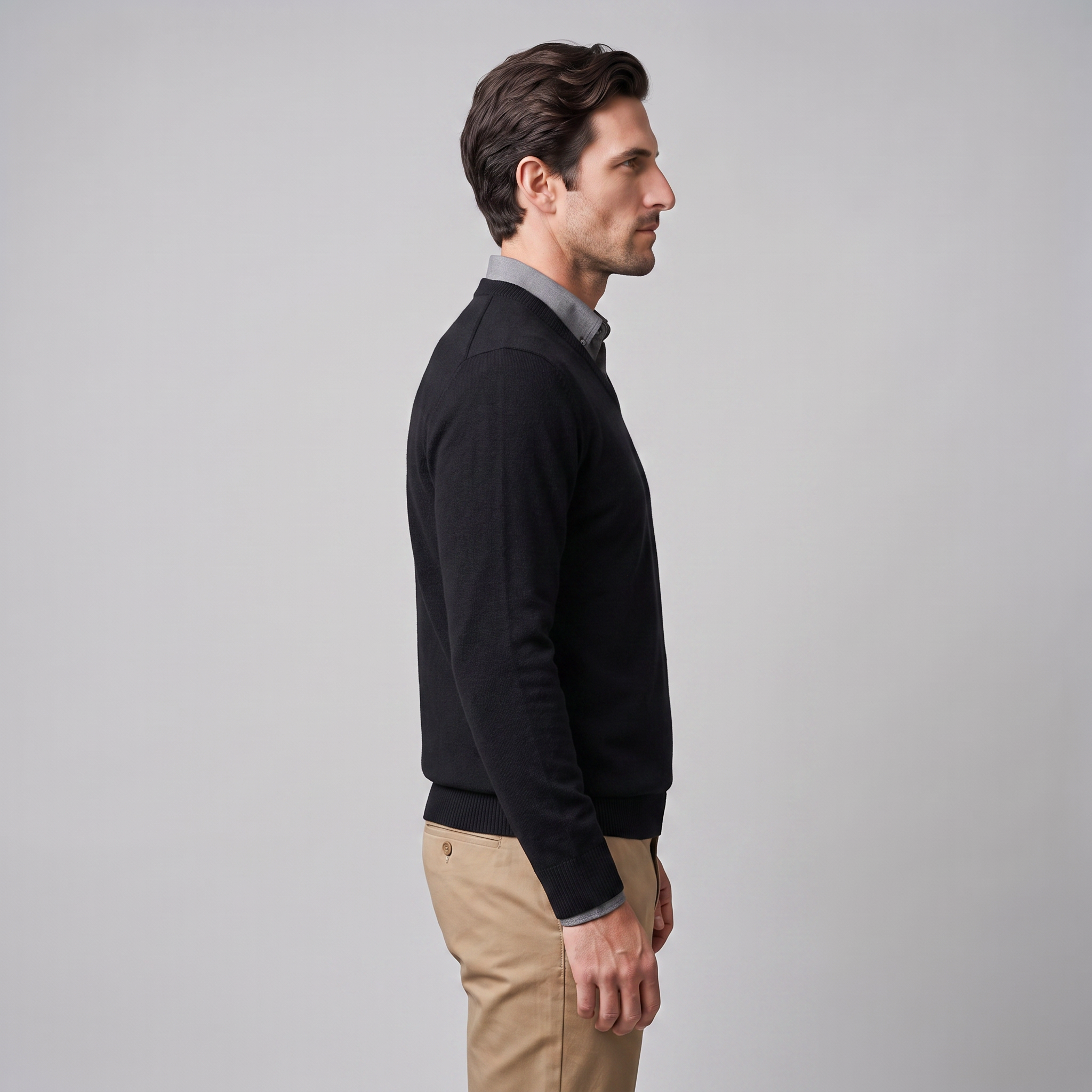 Men's Casual V-Neck Knit Sweater