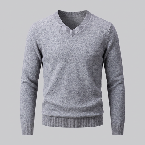 Men's Casual V-Neck Knit Sweater