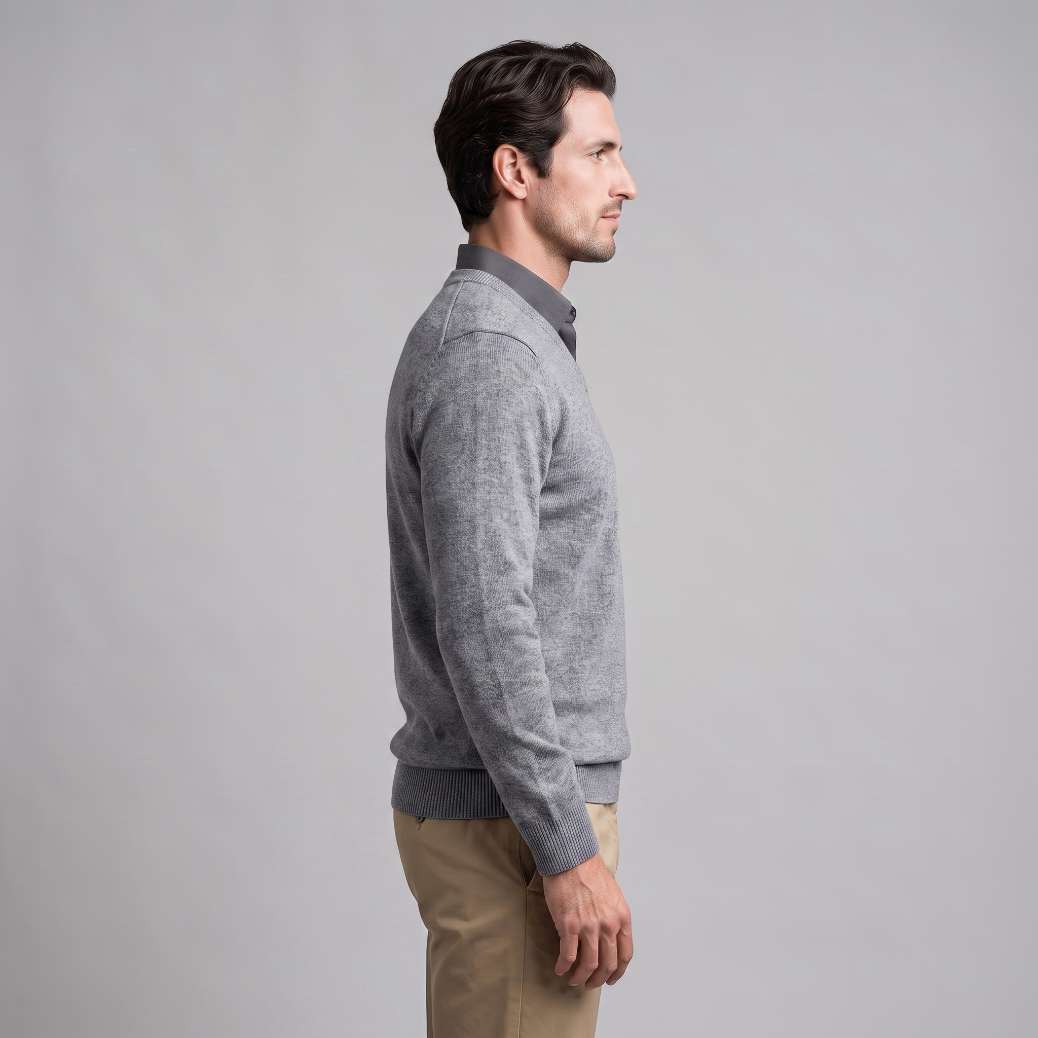 Men's Casual V-Neck Knit Sweater