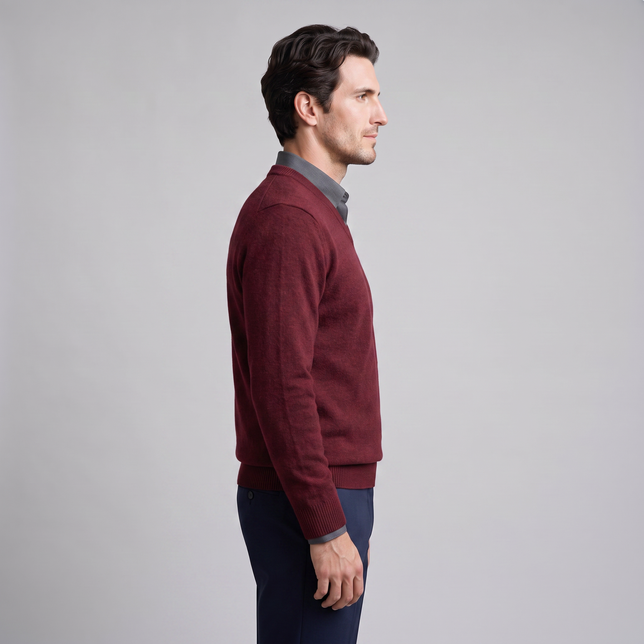 Men's Casual V-Neck Knit Sweater