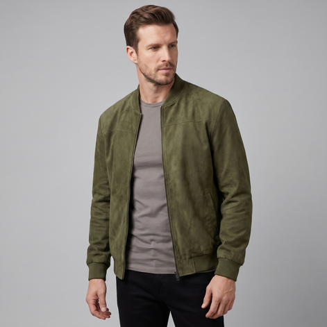 Men's Casual Velvet Bomber Jacket