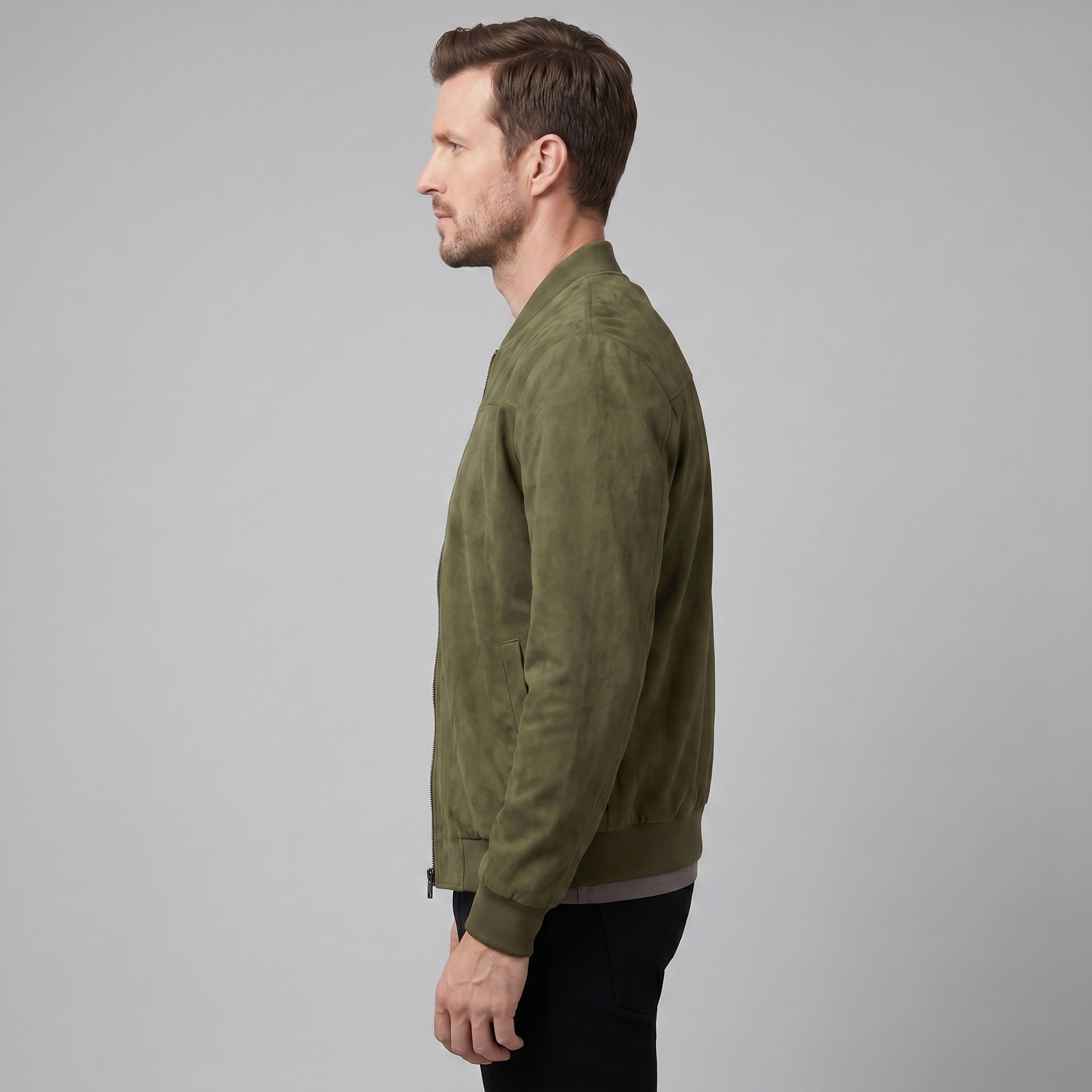 Men's Casual Velvet Bomber Jacket