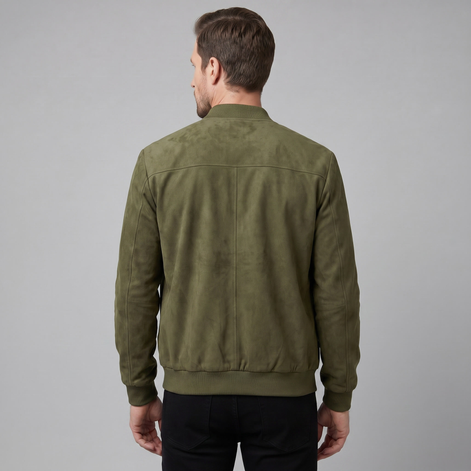 Men's Casual Velvet Bomber Jacket