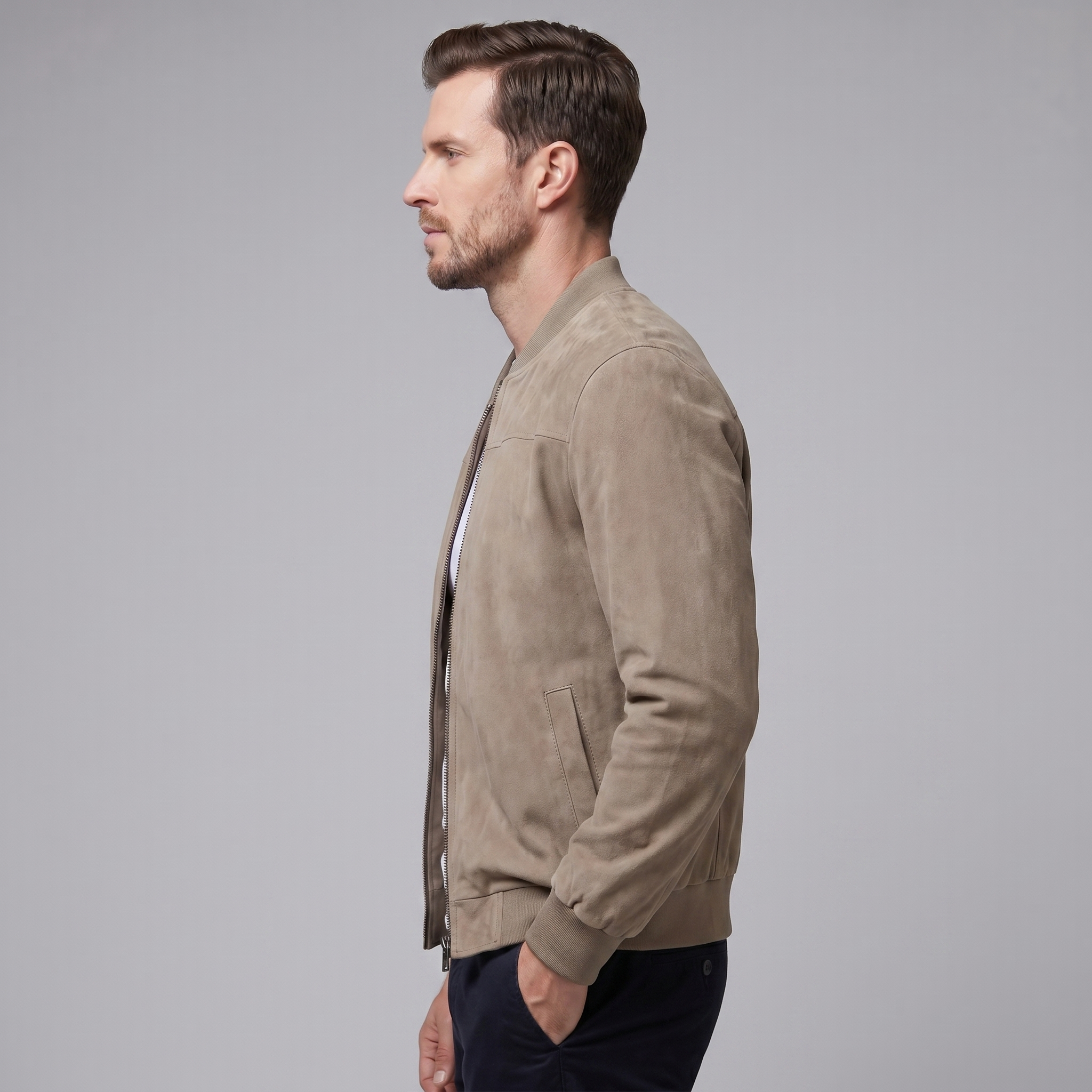 Men's Casual Velvet Bomber Jacket
