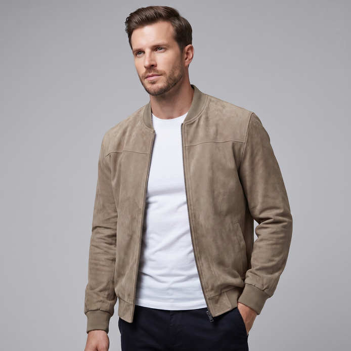 Men's Casual Velvet Bomber Jacket