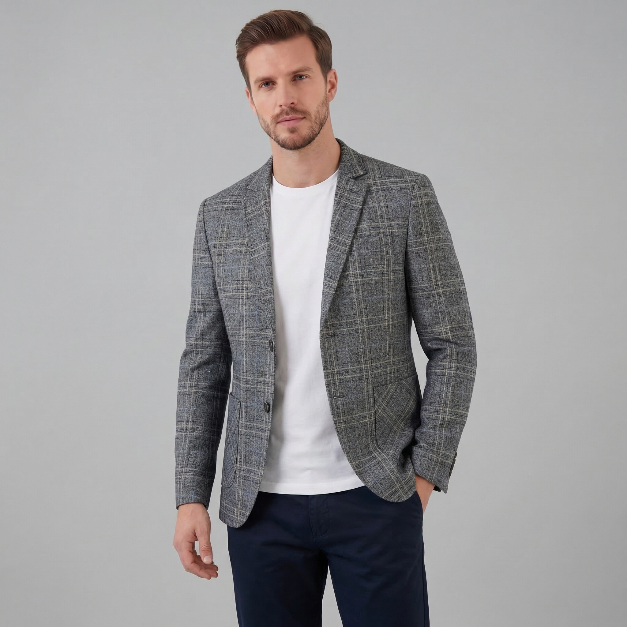 Men's Checked Blazer Jacket