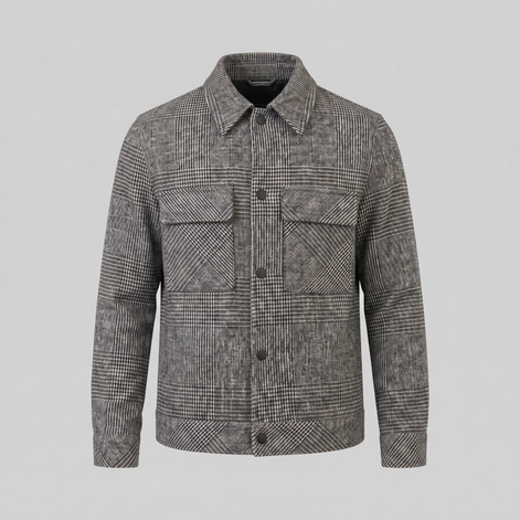 Men's Checked Spring Overcoat