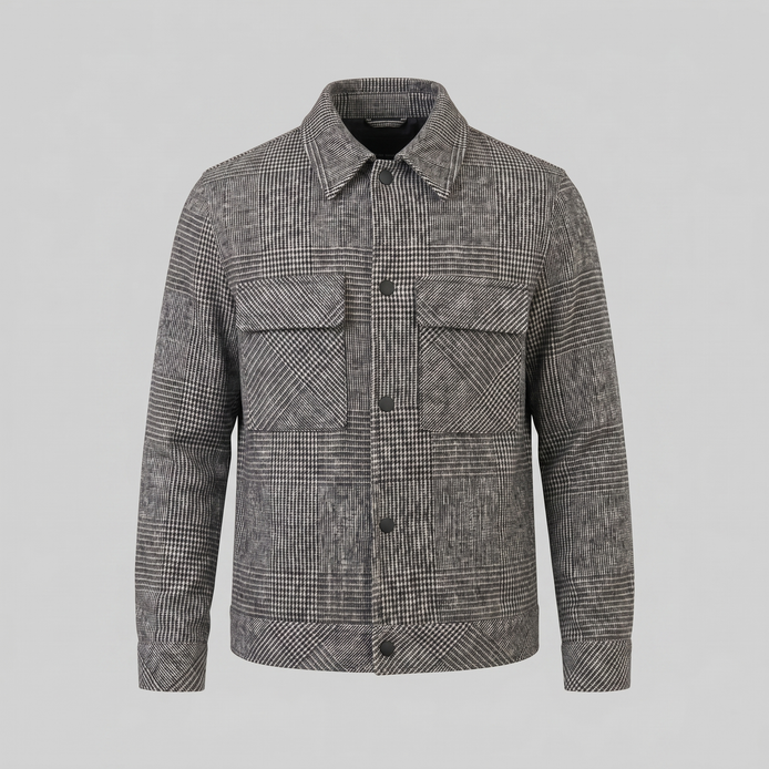 Men's Checked Spring Overcoat