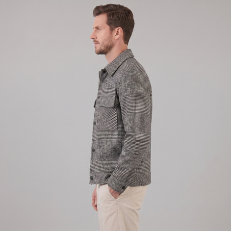 Men's Checked Spring Overcoat