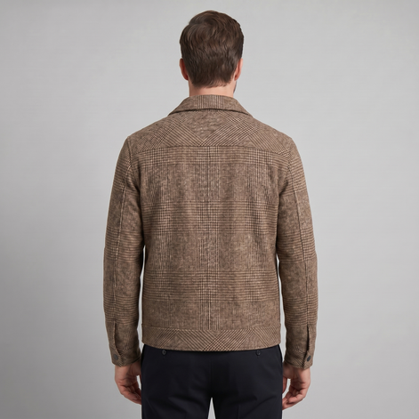 Men's Checked Spring Overcoat