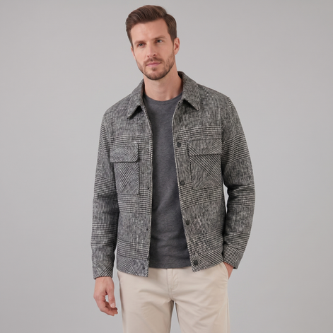 Men's Checked Spring Overcoat