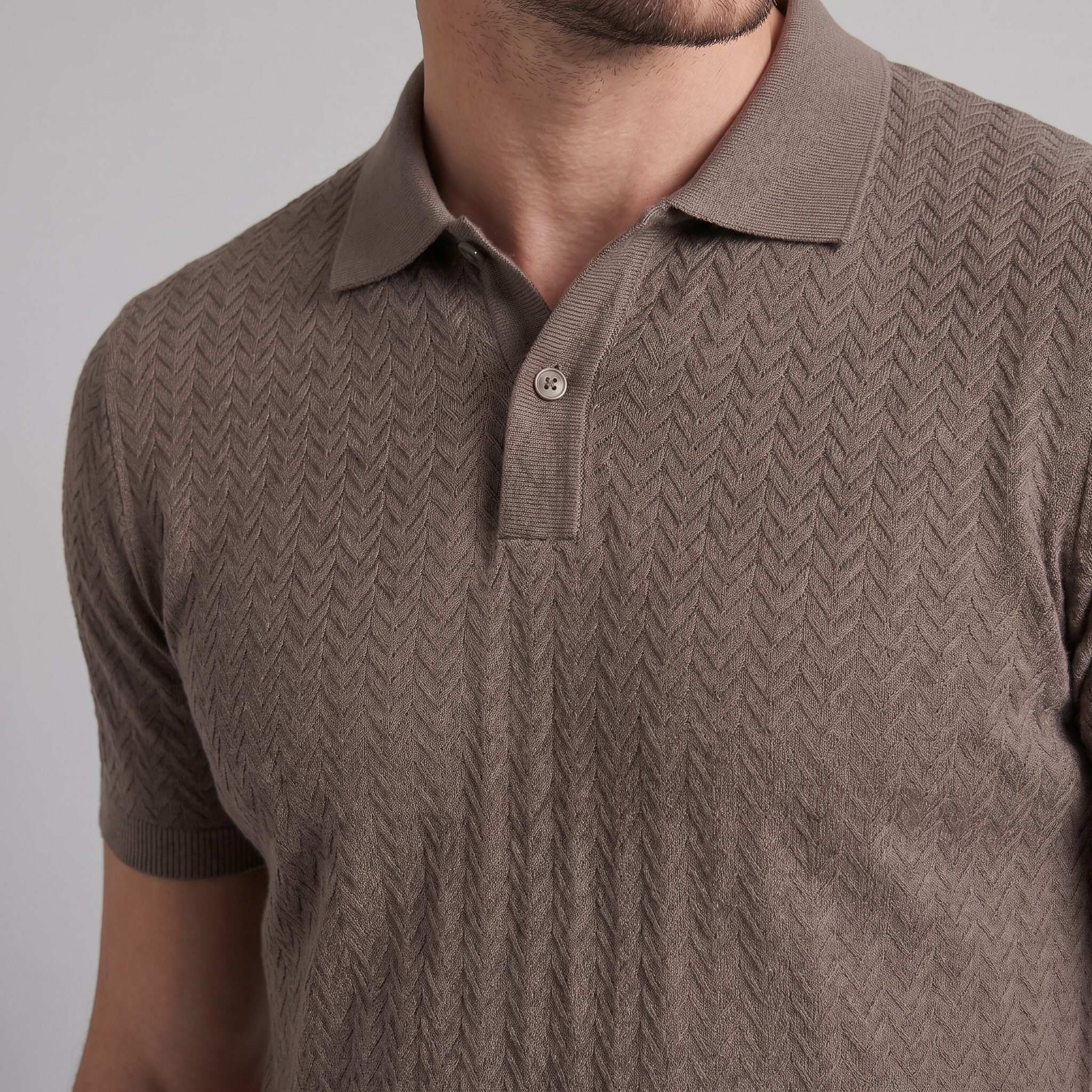 Men's Chevron Knit Polo
