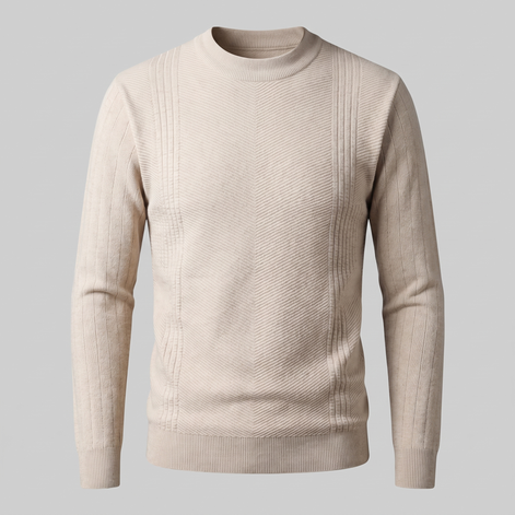 Men's Chevron Ribbed Crew Neck Sweater