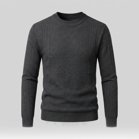 Men's Chevron Ribbed Crew Neck Sweater