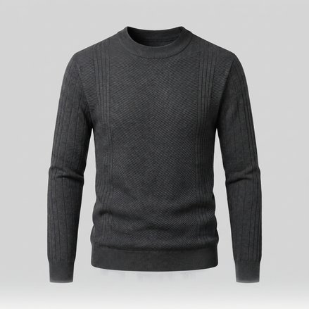 Men's Chevron Ribbed Crew Neck Sweater