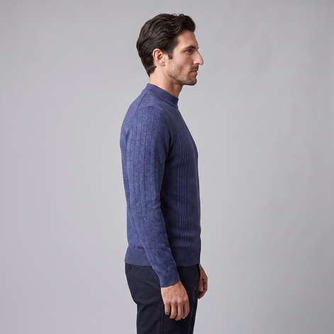 Men's Chevron Ribbed Crew Neck Sweater