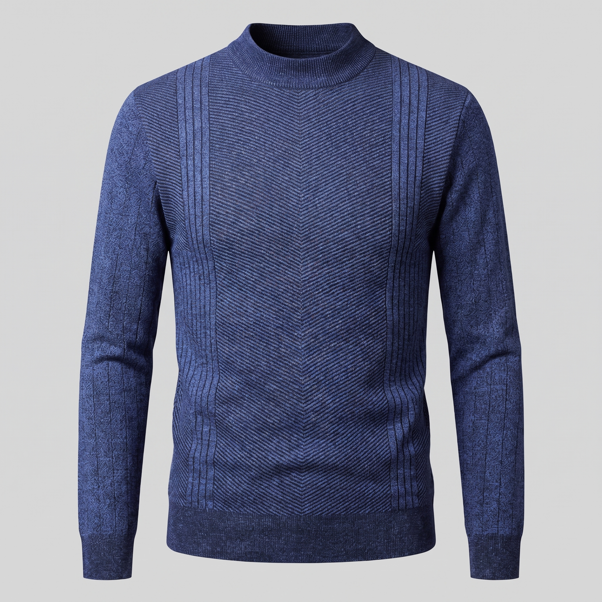Men's Chevron Ribbed Crew Neck Sweater
