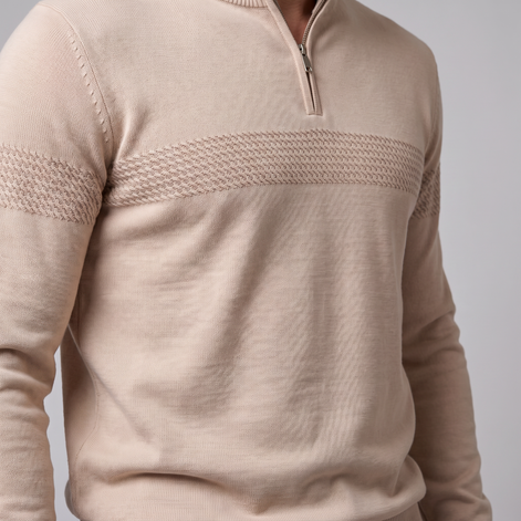 Men's Chevron Stripe Quarter-Zip Sweater