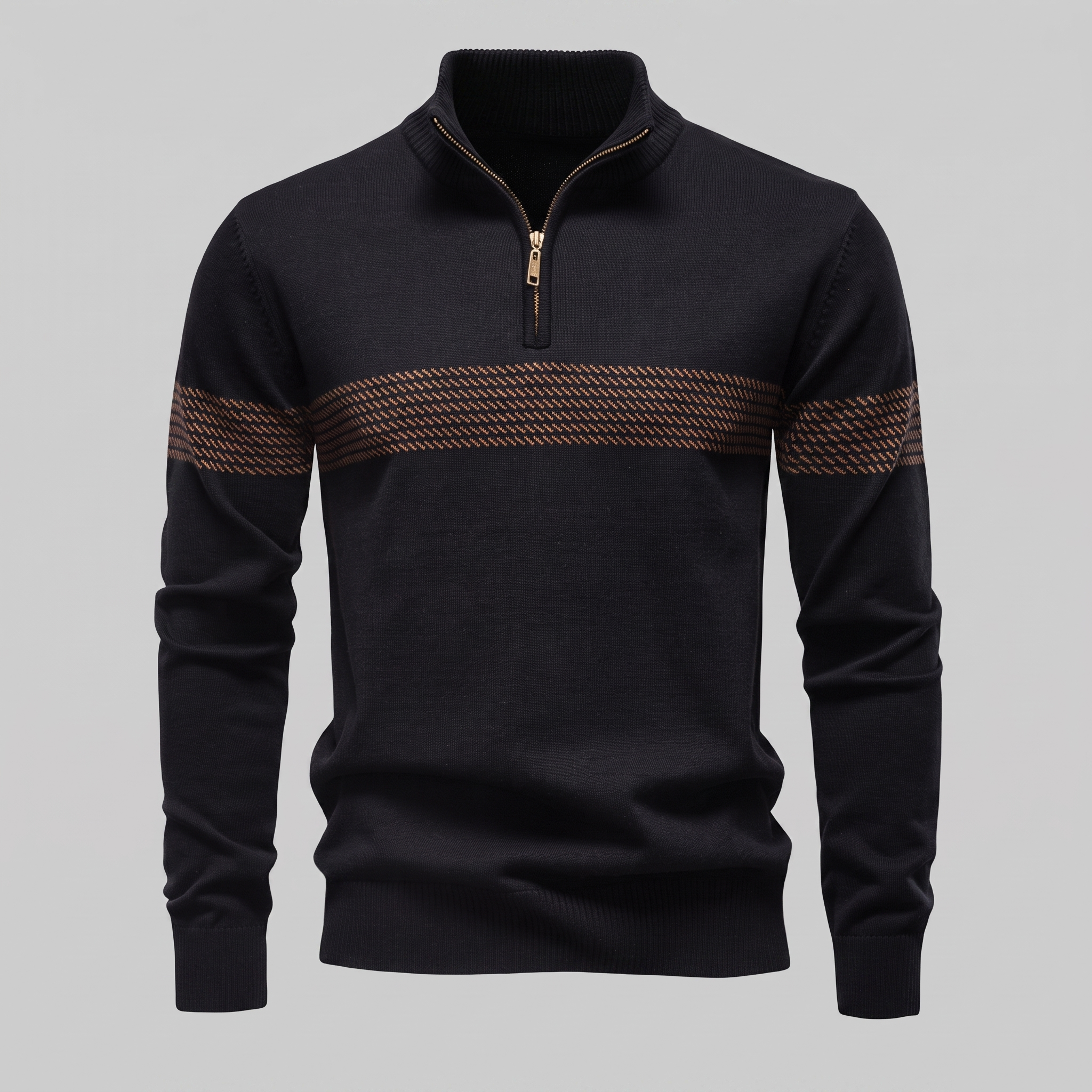 Men's Chevron Stripe Quarter-Zip Sweater