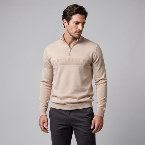 Men's Chevron Stripe Quarter-Zip Sweater